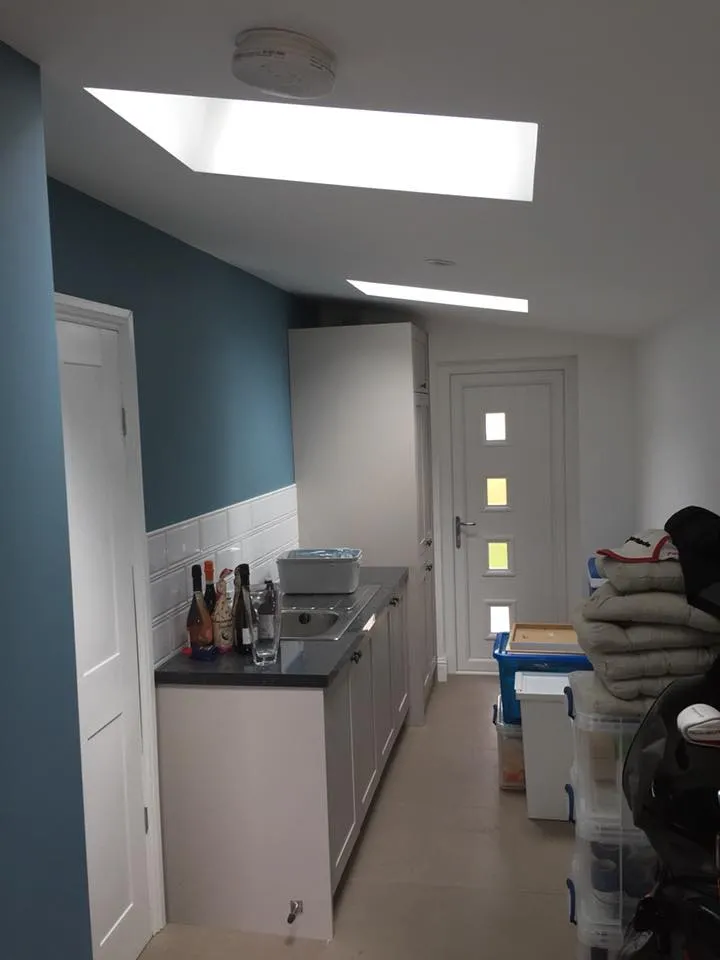 back hallway in a house, painted walls